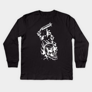 Gothic Skull Flail Chain Mace Kids Long Sleeve T-Shirt